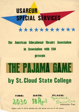 Pajama Game theatre production poster, St. Cloud State University