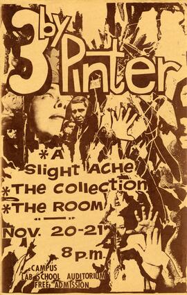 3 by Pinter theatre production poster, St. Cloud State University