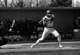 John King bats during a St. Cloud State University baseball game against Northern State University