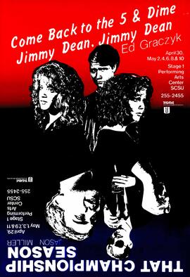 Come Back to the 5 & Dime Jimmy Dean, Jimmy Dean / That Championship Season theatre production poster, St. Cloud State University