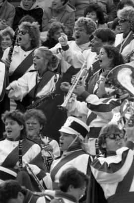 Marching band at the homecomingﾠ football game, St. Cloud State University