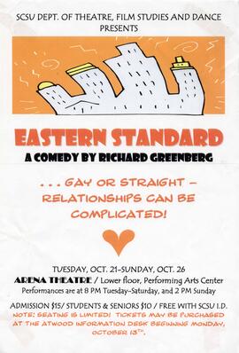 Eastern Standard theatre production poster, St. Cloud State University