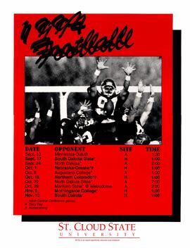 Football season schedule poster, St. Cloud State University