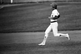 Jim Eisenreich runs the bases in the St. Cloud State University baseball game against Southwest State University