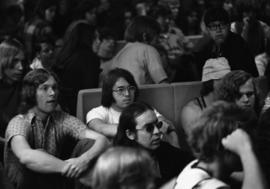 Students listen to speeches, Day of Peace protest, St. Cloud State University