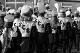 Marching band at the homecoming parade, St. Cloud State University