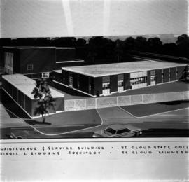 Maintenance and Heating Plant (1964), architect's drawing, exterior, St. Cloud State University