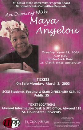 Maya Angelou poster for St. Cloud State University visit