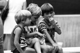 Children eat food together, Lemonade Concert and Art Fair, St. Cloud State University