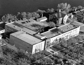 Stewart Hall (1948), "A" Building, Old Model School (1906), "B" Building (1947), and Riverview (1913), St. Cloud State University