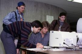 Students use computers at Centennial Hall (1971), St. Cloud State University