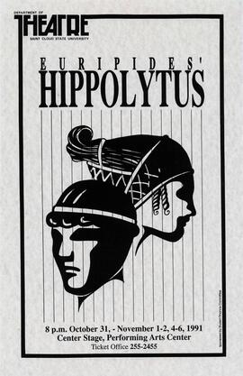 Euripides' Hippolytus theatre production poster, St. Cloud State University