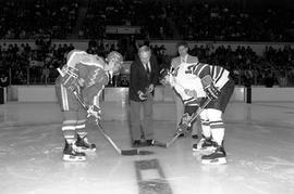 Otto Breitenback drops the puck is at the National Hockey Center's (1989) first game, St. Cloud State University