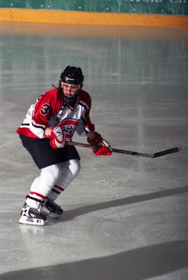 St. Cloud State women's hockey player Nikki Del Castillo in action