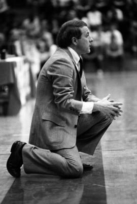 Coach Butch Raymond during a basketball game against the University of Minnesota-Duluth, St. Cloud State University