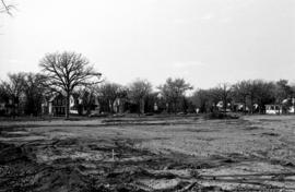 Construction of parking lot between 3rd and 5th Avenue South and 6th and 7th Street South, looking west, St. Cloud State University