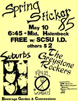 Spring Sticker with the Suburbs and the Greystone Rockers event poster, St. Cloud State University