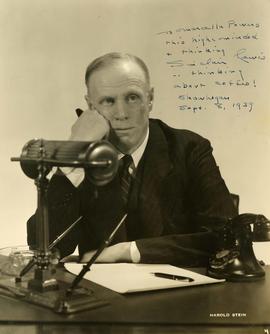 Sinclair Lewis autographed image to Marcella Powers