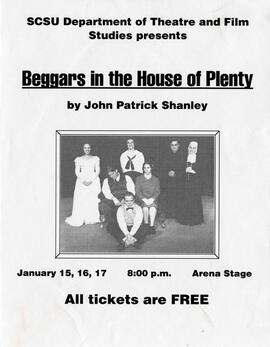 Beggars in the House of Plenty theatre production poster, St. Cloud State University
