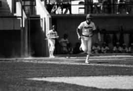 Jim Eisenreich runs during a St. Cloud State University baseball game against the University of Minnesota-Duluth