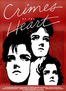 Crimes of the Heart theatre production poster, St. Cloud State University