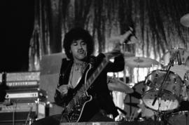 Phil Lynott of Thin Lizzy performs at Halenbeck Hall (1965), St. Cloud State University