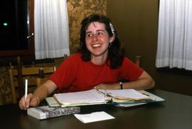 St. Cloud State student does her homework, Aalborg, Denmark