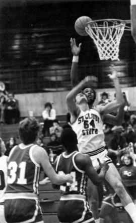 Dan Hagen tries to grab the rebound, St. Cloud State University