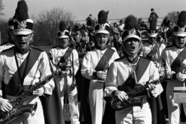 Marching band at the homecomingﾠ football game, St. Cloud State University