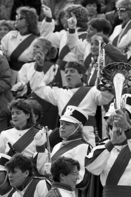 Marching band at the homecomingﾠ football game, St. Cloud State University