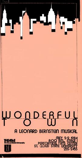 Wonderful Town theatre production poster, St. Cloud State University