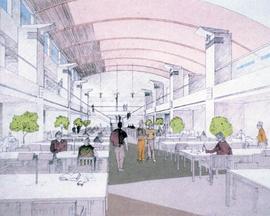 Miller Center (2000), interior, architect's drawing, St. Cloud State University