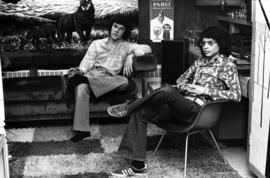 Kevin Braun and James Wardsaw relax in their room in the Case-Hill dormitories, St. Cloud State University