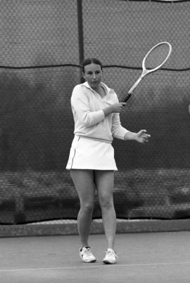 Dawn Peterson plays tennis, St. Cloud State University