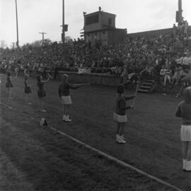 Halftime festivities at the homecoming football game, St. Cloud State University