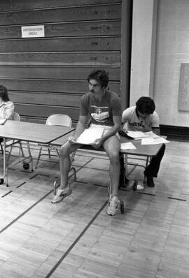 Student at registration at Halenbeck Hall (1965), St. Cloud State University