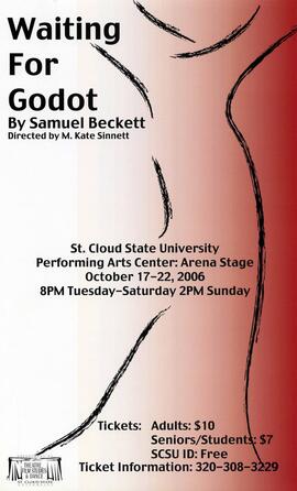 Waiting for Godot theatre production poster, St. Cloud State University