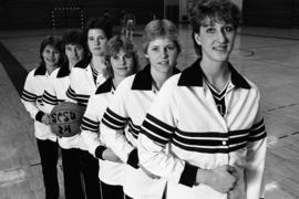 Women's basketball players Ramona Rugloski, Linda Nelson, Gwen