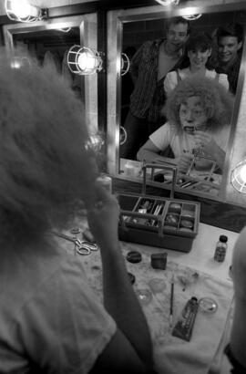 Man prepares for the Wizard of Oz play, St. Cloud State University