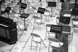 Minnesota Orchestra set up for Lemonade Concert at Halenbeck Hall