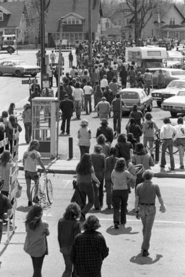 Students march, Day of Peace protest, St. Cloud State University