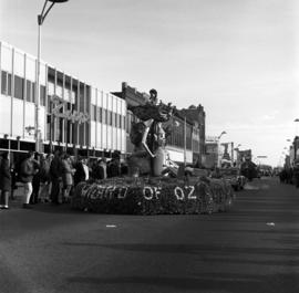 Homecoming parade float in downtown St. Cloud, St. Cloud State University