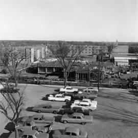 Sherburne Hall (1969) under construction, exterior, St. Cloud State University