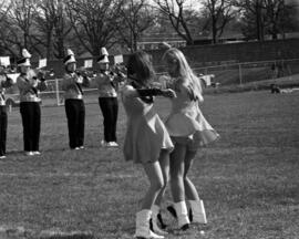 Marching band at homecoming football game, St. Cloud State University