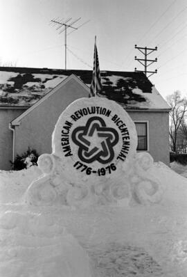 Bicentennial snow sculpture created by Larry Saatzer