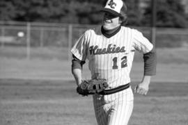 St. Cloud State University baseball player Greg Berling runs off the field during a game against Augsburg College