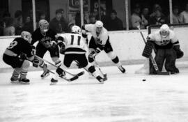 St. Cloud State hockey player Tony Schmalzbauer during a game against Gustavus Adolphus