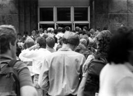 Students enter and leave Stewart Hall (1948), St. Cloud State University