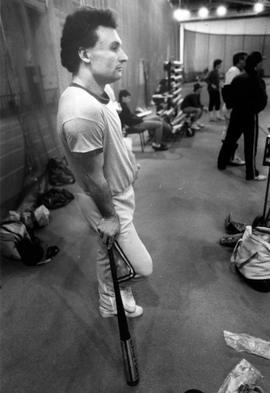 Jim Eisenreich gets ready to bat, St. Cloud State University