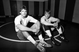 Wrestlers Phil Herbold and John Barrett, St. Cloud State University